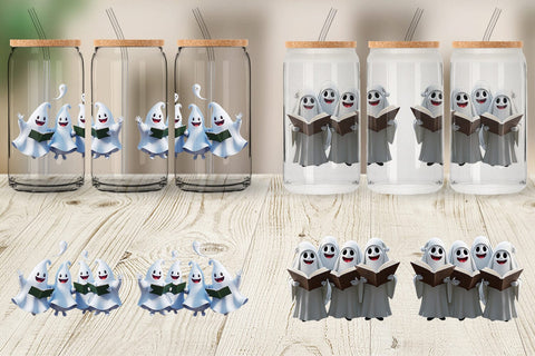 Glass Can Wrap 3D Carol Ghosts Sublimation artnoy 