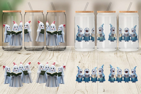 Glass Can Wrap 3D Carol Ghosts Sublimation artnoy 