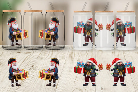Glass Can Wrap 3D Christmas Pirate Sublimation artnoy 