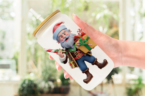 Glass Can Wrap 3D Christmas Pirate Sublimation artnoy 