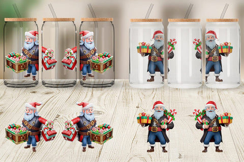 Glass Can Wrap 3D Christmas Pirate Sublimation artnoy 