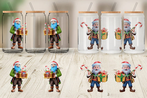 Glass Can Wrap 3D Christmas Pirate Sublimation artnoy 