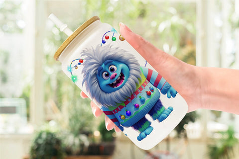 Glass Can Wrap 3D Christmas Yeti Sublimation artnoy 