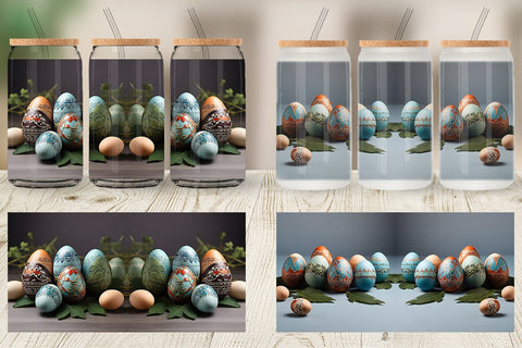Glass Can Wrap 3D Easter Eggs Sublimation artnoy 