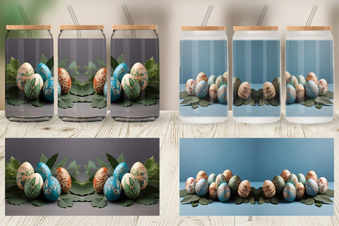 Glass Can Wrap 3D Easter Eggs Sublimation artnoy 