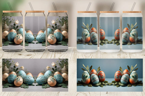 Glass Can Wrap 3D Easter Eggs Sublimation artnoy 
