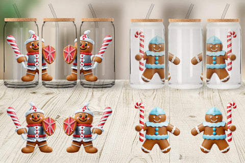 Glass Can Wrap 3D Gingerbread Knight Sublimation artnoy 
