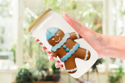 Glass Can Wrap 3D Gingerbread Knight Sublimation artnoy 