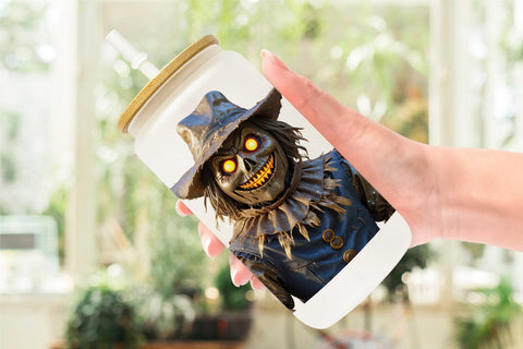 Glass Can Wrap 3D Haunted Scarecrow Sublimation artnoy 