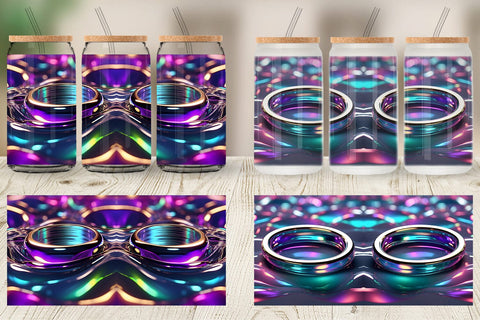 Glass Can Wrap 3D Holographic Shape Sublimation artnoy 