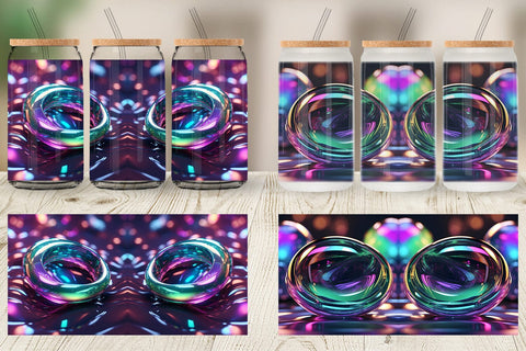 Glass Can Wrap 3D Holographic Shape Sublimation artnoy 