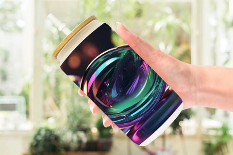 Glass Can Wrap 3D Holographic Shape Sublimation artnoy 