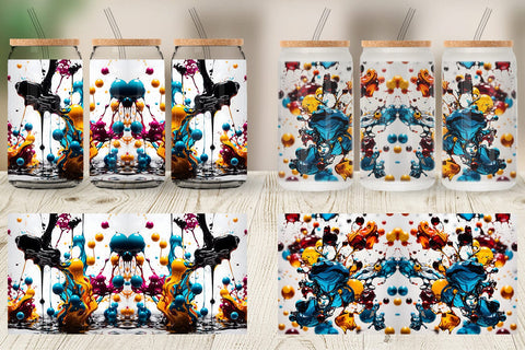 Glass Can Wrap 3D Ink Liquid Sublimation artnoy 