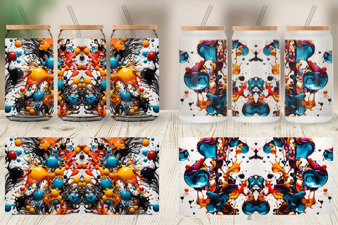 Glass Can Wrap 3D Ink Liquid Sublimation artnoy 