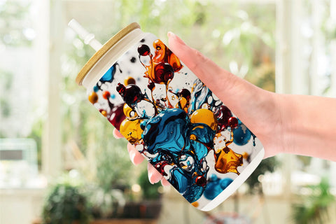 Glass Can Wrap 3D Ink Liquid Sublimation artnoy 