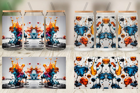 Glass Can Wrap 3D Ink Liquid Sublimation artnoy 