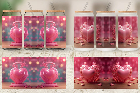 Glass Can Wrap 3D Love Valentine Sublimation artnoy 