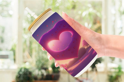Glass Can Wrap 3D Love Vibrant Sublimation artnoy 