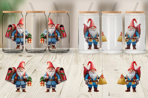 Glass Can Wrap 3D Nordic Gnome Sublimation artnoy 