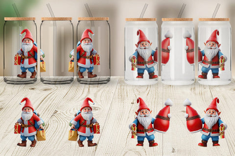 Glass Can Wrap 3D Nordic Gnome Sublimation artnoy 