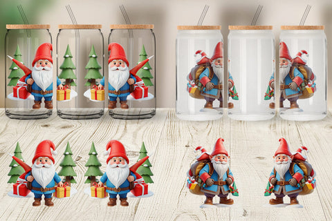 Glass Can Wrap 3D Nordic Gnome Sublimation artnoy 