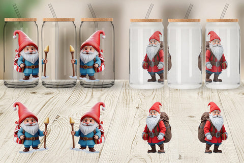 Glass Can Wrap 3D Nordic Gnome Sublimation artnoy 