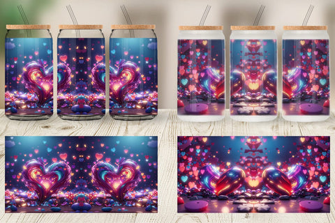 Glass Can Wrap 3D Vibrant Love Sublimation artnoy 
