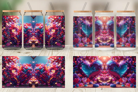 Glass Can Wrap 3D Vibrant Love Sublimation artnoy 
