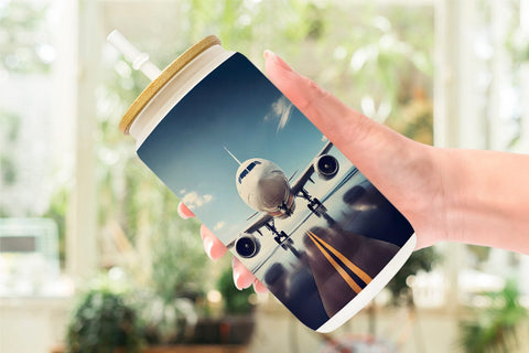 Glass Can Wrap Airplane Sublimation artnoy 