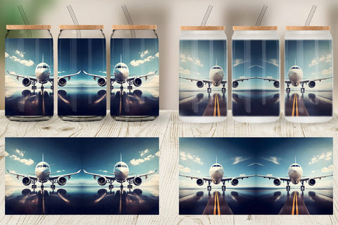 Glass Can Wrap Airplane Sublimation artnoy 