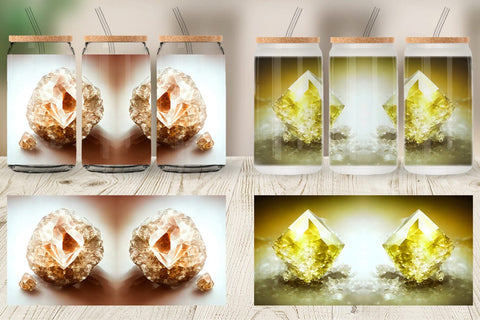 Glass Can Wrap Amethyst Crystal Sublimation artnoy 