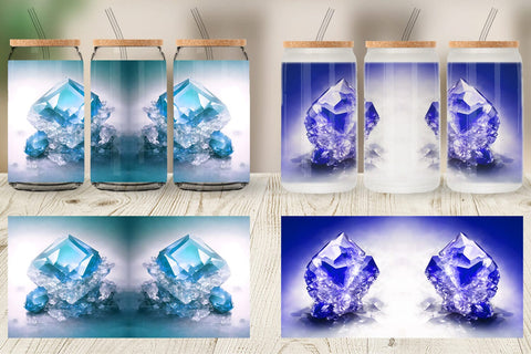 Glass Can Wrap Amethyst Crystal Sublimation artnoy 