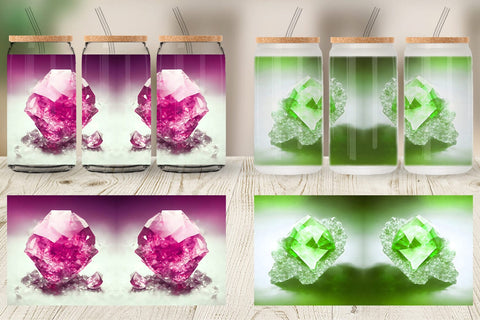 Glass Can Wrap Amethyst Crystal Sublimation artnoy 