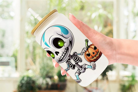 Glass Can Wrap Baby Skeleton Sticker Sublimation artnoy 