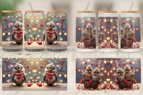 Glass Can Wrap Bird Bohemian Sublimation artnoy 