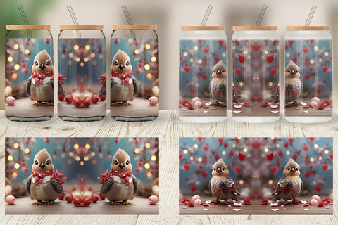 Glass Can Wrap Bird Bohemian Sublimation artnoy 