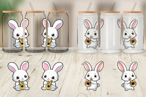 Glass Can Wrap Bunny New Year Sublimation artnoy 