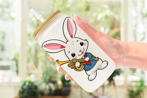 Glass Can Wrap Bunny New Year Sublimation artnoy 