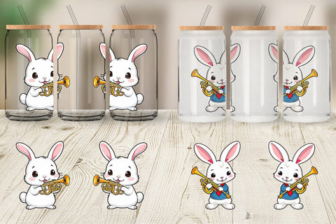 Glass Can Wrap Bunny New Year Sublimation artnoy 