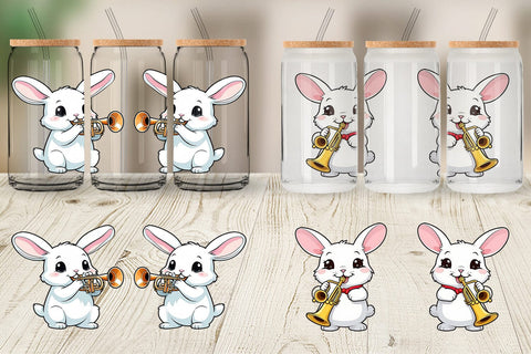 Glass Can Wrap Bunny New Year Sublimation artnoy 