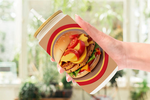 Glass Can Wrap Burger Sandwiches Sublimation artnoy 