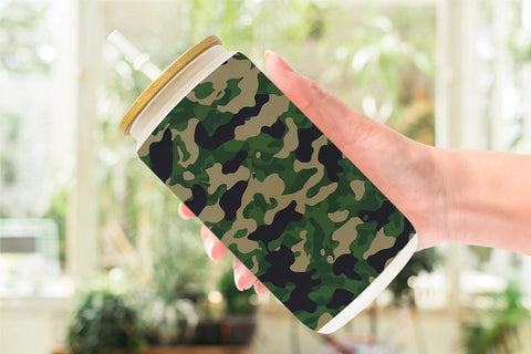 Glass Can Wrap Camouflage Texture Sublimation artnoy 