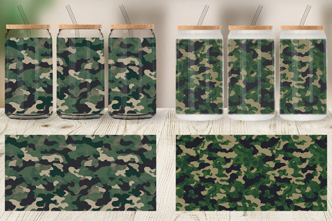 Glass Can Wrap Camouflage Texture Sublimation artnoy 