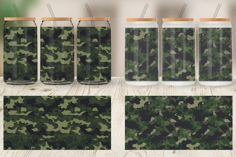 Glass Can Wrap Camouflage Texture Sublimation artnoy 