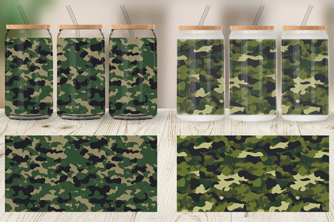 Glass Can Wrap Camouflage Texture Sublimation artnoy 