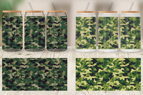 Glass Can Wrap Camouflage Texture Sublimation artnoy 
