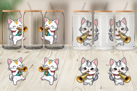 Glass Can Wrap Cat New Year Sublimation artnoy 