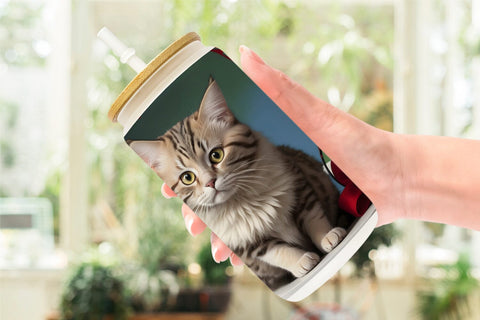 Glass Can Wrap Cat Noel Sublimation artnoy 
