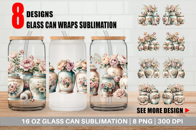 Glass Can Wrap Ceramic Cookie Jar Sublimation artnoy 