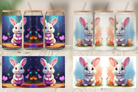 Glass Can Wrap Charming Baby Bunny Sublimation artnoy 